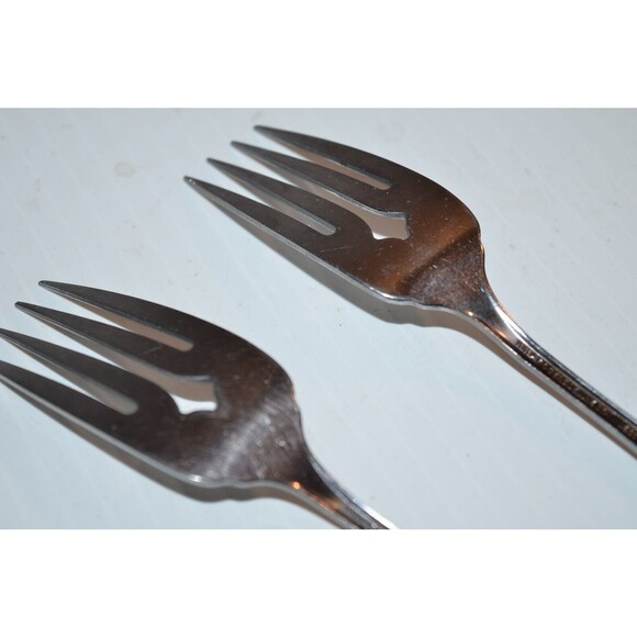 Oneida Stainless SUMMER MIST Salad Forks 6 1/8" Wm A Rogers AUTUMN GLOW 2 pc set - Picture 7 of 8